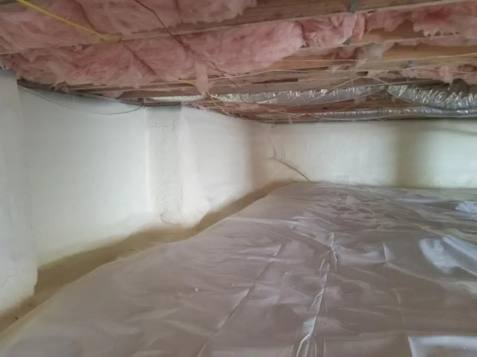 Crawl space encapsulation with closed-cell spray foam for Commercial Roof Restoration in Casa Grande